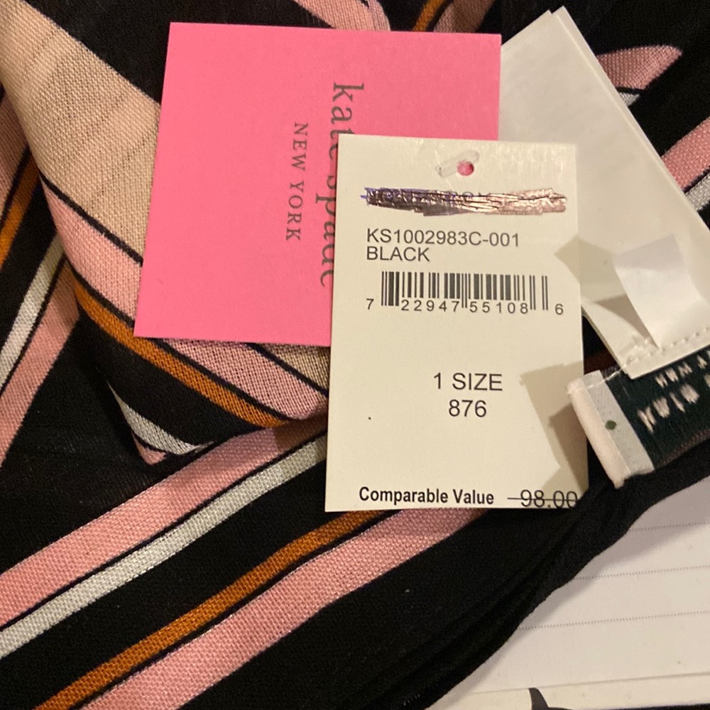 Kate Spade Aquate Stripe Oblong Scarf NWT